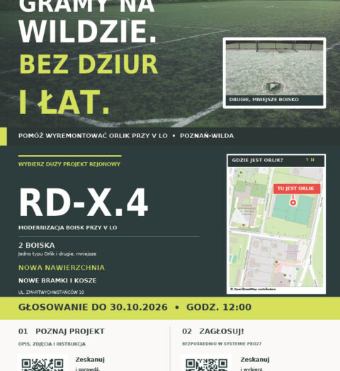 Pokażmy siłę naszej społeczności i zagłosujmy na projekt RD-X.4: „Modernizacja infrastruktury sportowej…