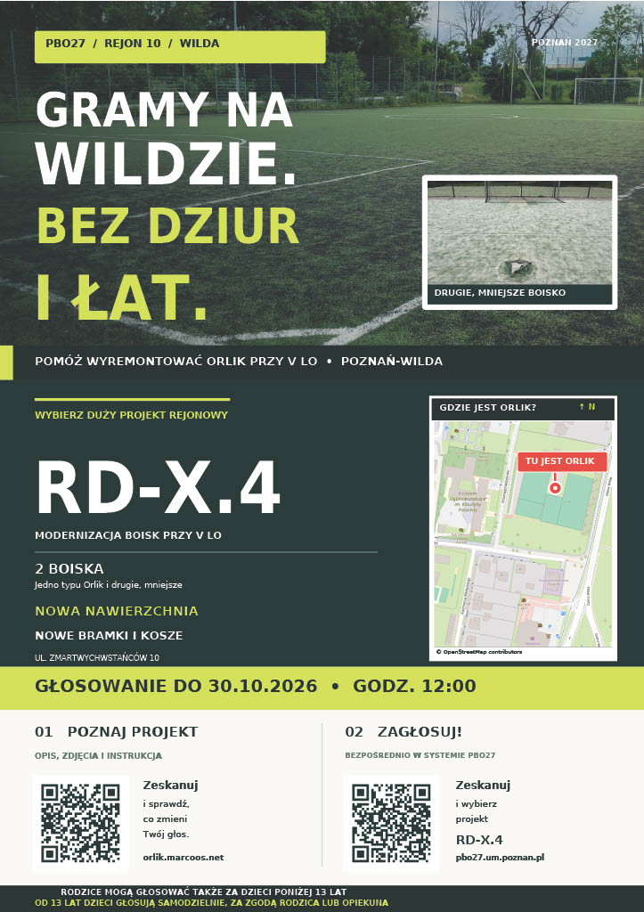 Pokażmy siłę naszej społeczności i zagłosujmy na projekt RD-X.4: „Modernizacja infrastruktury sportowej…